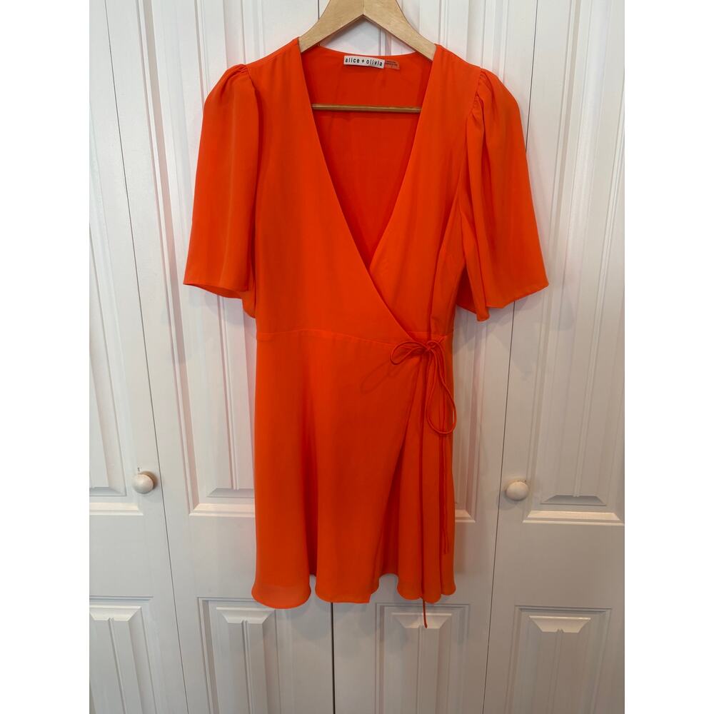 Alice & Olivia Orange Wrap Dress Size 2